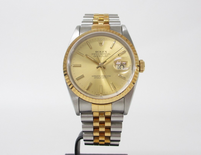 ROLEX ロレックス Ref.16233 デイトジャスト メンズ コンビモデル X番(1991年製) シャンパンゴールド